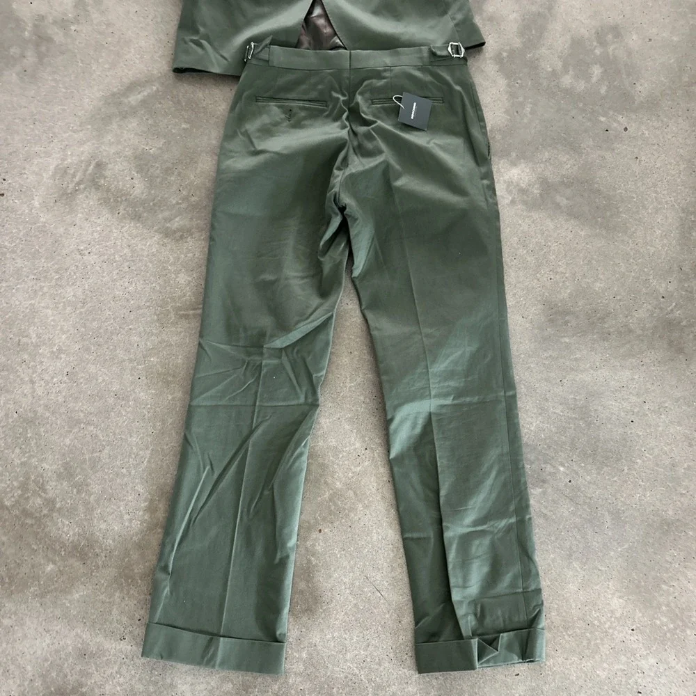 INDOCHINO Green 2 Pc Suit SoHo Jacket Blazer and Newbury Cuffed Pants XS